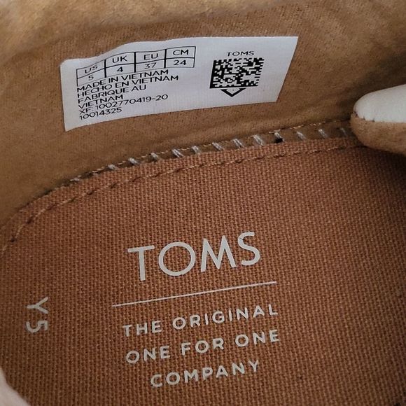 Toms White Sneakers with Yellow, Green, and Red Stripes - Picture 6 of 6